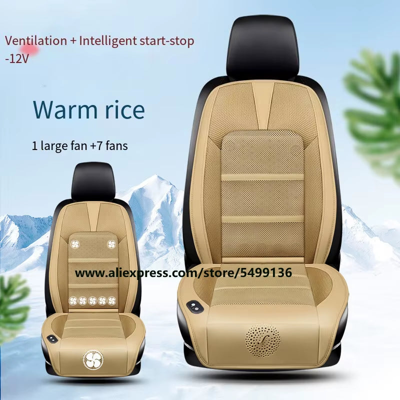 Summer Breathable Ice Silk USB Electric Cooling Messagecar Home Seat Pad Cushion Built-In Air Ventilated Fans for All Cars Chair