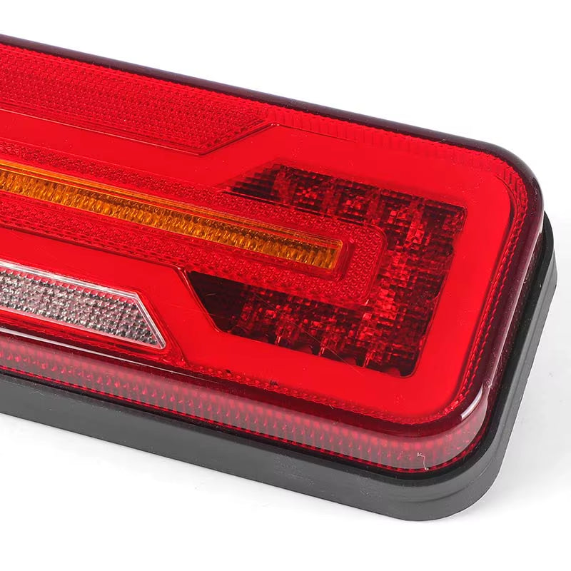 Universal LED Combination Tail Light 12V 24V Brake Lamp Red DRL Amber Turn Signal Light White Reverse Light for Trailer Truck RV