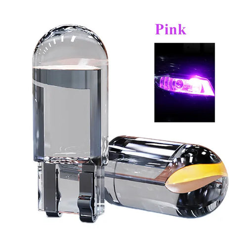 2PCS W5W Led T10 Car Light COB Glass 6000K White Auto Automobiles License Plate Lamp Led Dome Read DRL Bulb Style 12V