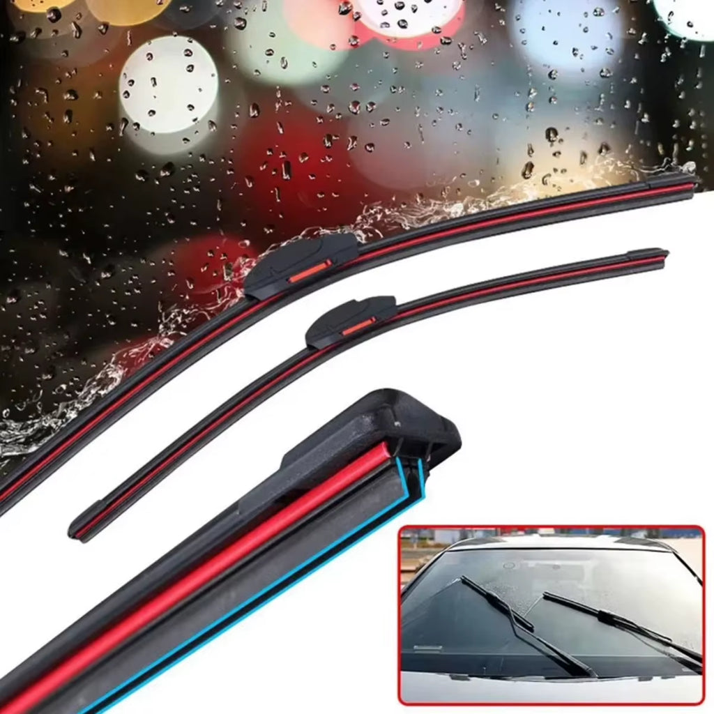 Automotive Dual Rubber Strip Wiper Universal J/U Hook 13"14"16"18"19"20"21"22"24"26"28"Automotive Windshield Wiper Blades