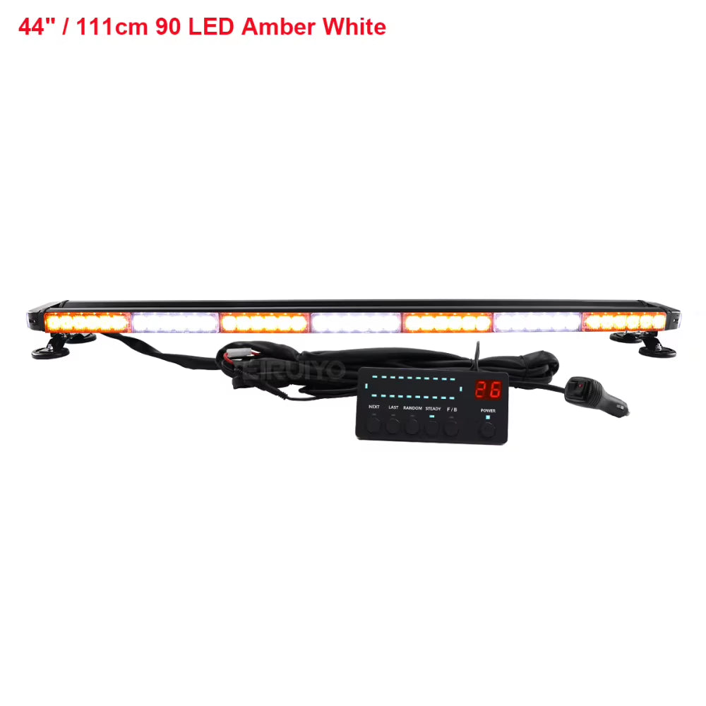 37" 43" 49" Amber White Emergency Warning LED Strobe Light Bar Roof Law Enforcement Flashing Lamp for Tow Truck 26 Modes