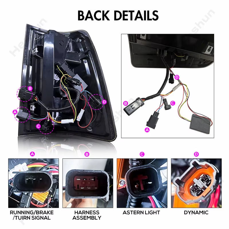 2 Pieces for Dodge RAM 1500 2500 3500 V6 V8 2009 - 2018 LED Tail Lights Assembly Taillamp Taillight Rear Brake Lamps