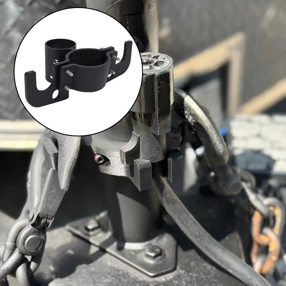 Aluminum RV Trailer Chain Organizer and 7-Pin 1Plug Bracket Anti-Rust Cable Wire Harness Holder for Tongue Shaped Jacks