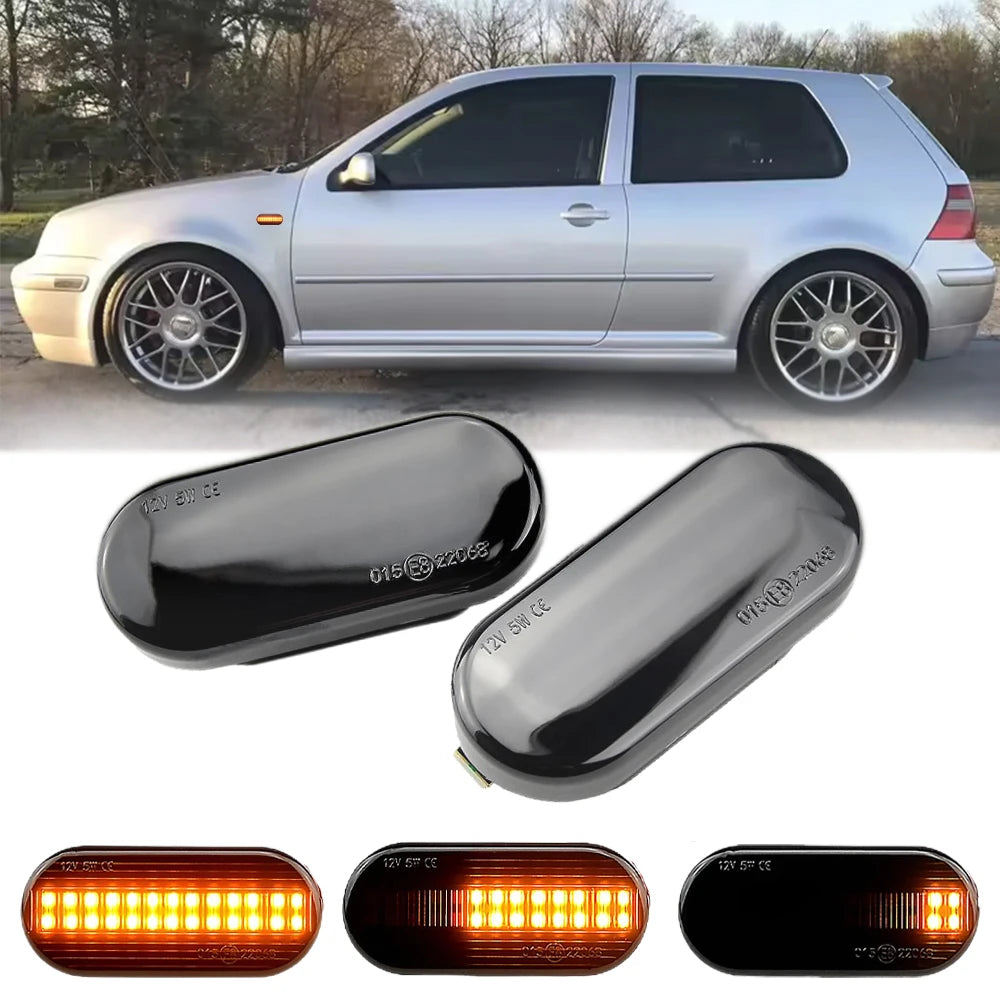 2PCS Led Dynamic Side Marker Turn Signal Light Sequential Blinker Light for VW Golf 3 4 MK3 MK4 Passat 3BG Polo 6N 9N Bora Vento