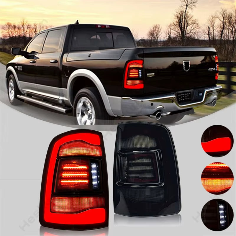2 Pieces for Dodge RAM 1500 2500 3500 V6 V8 2009 - 2018 LED Tail Lights Assembly Taillamp Taillight Rear Brake Lamps