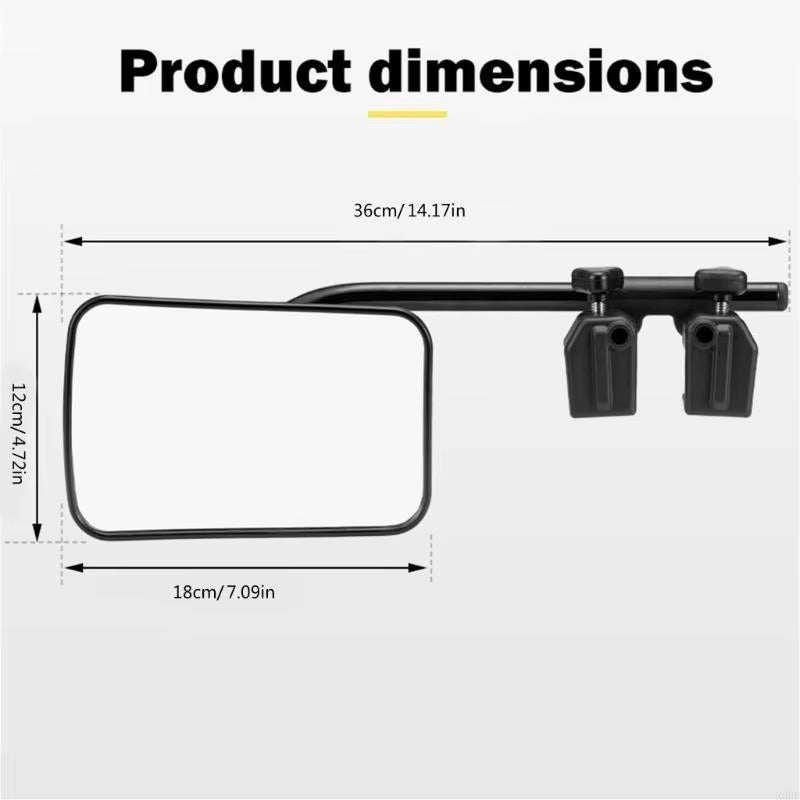 N0HF 1 Pair Trailer Clip on Towing Mirror Extensions Wing Mirror for Car Motorhomes Side Mirror Extenders Rear View Mirror