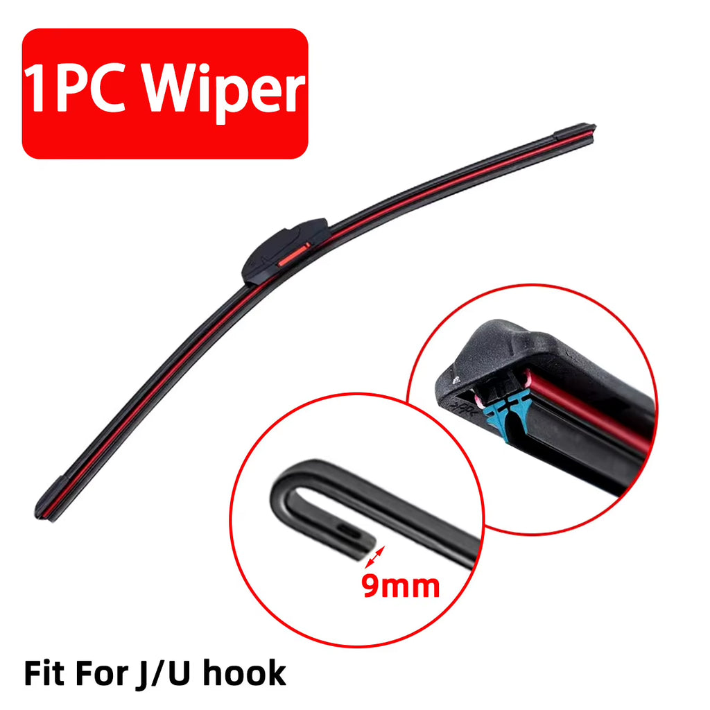 Automotive Dual Rubber Strip Wiper Universal J/U Hook 13"14"16"18"19"20"21"22"24"26"28"Automotive Windshield Wiper Blades