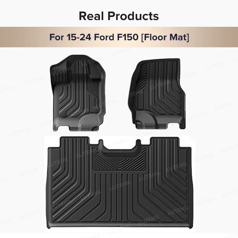 for Ford F150 2015-2024 2023 2022 2021 2020 19 All-Weather TPE Floor Mat Trunk Mat Carpet Cover Auto Interior Accessorie
