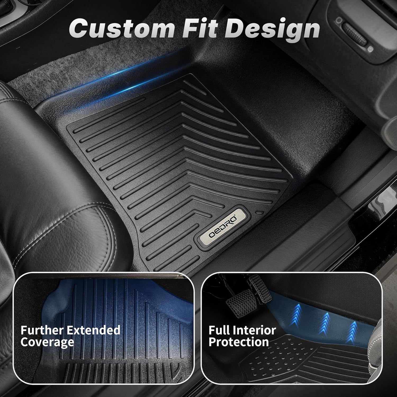 Floor Mats Fit for Honda Civic 10Th Gen 2016-2021 Sedan/Hatchback/Sport/Coupe/Type R, TPE All Weather Car Liners Tailored Fit for Honda Civic Accessories, 1St and 2Nd Row