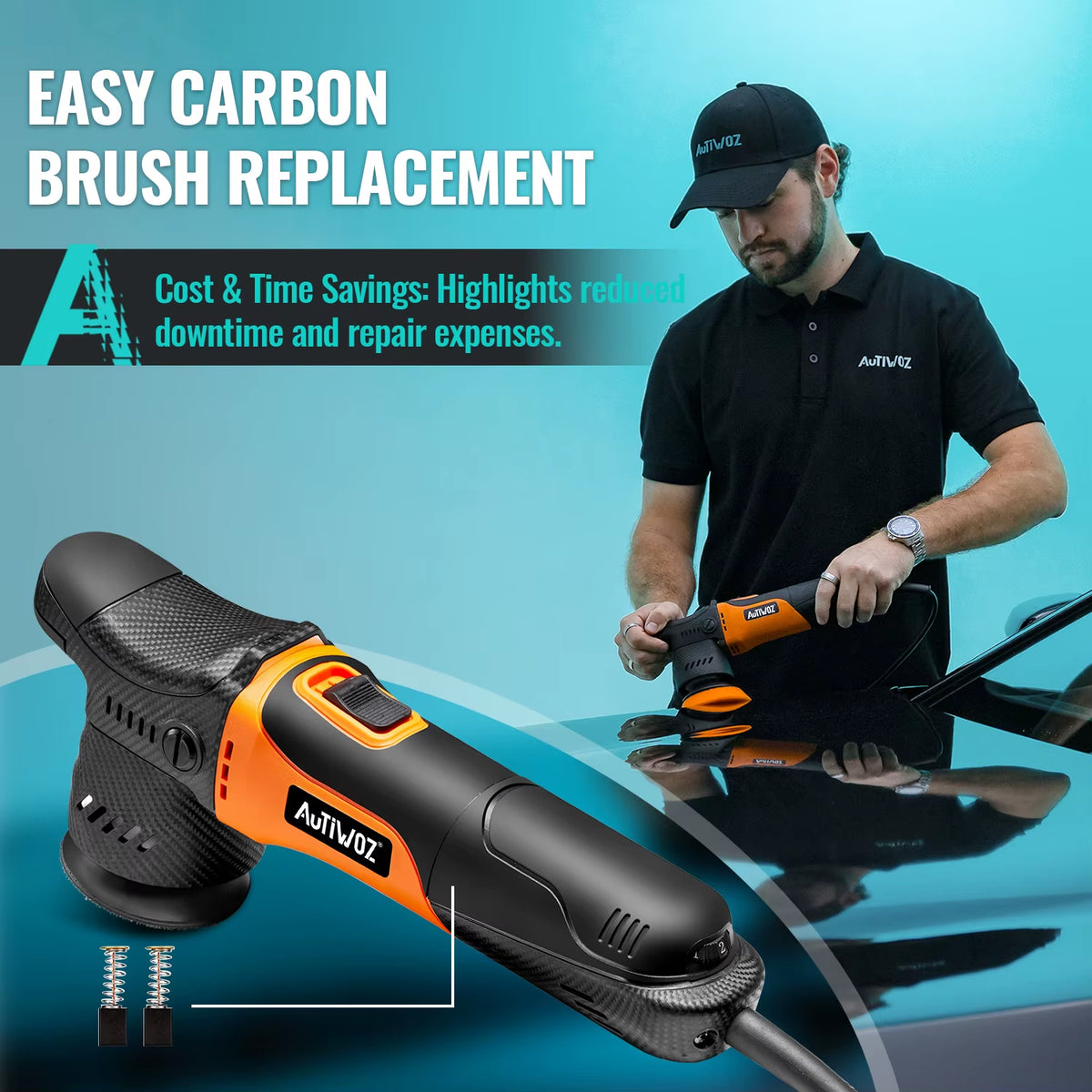 650W Mini Car Buffer Polisher 50Mm/75Mm Dual Action Polishing Machine 12Mm Eccentric Scratch Removal Tools Waxing Set