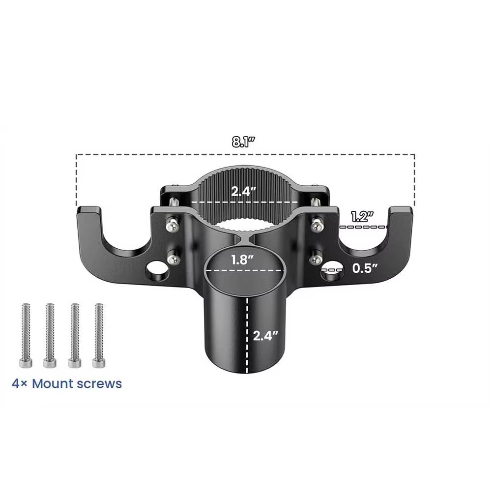Aluminum RV Trailer Chain Organizer and 7-Pin 1Plug Bracket Anti-Rust Cable Wire Harness Holder for Tongue Shaped Jacks
