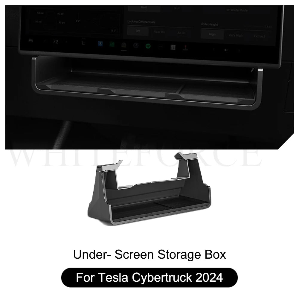 For Tesla Cybertruck 2025 Storage Box Storage Organizer Case Tray under the Central Control Screen behind the Screen Storage Box