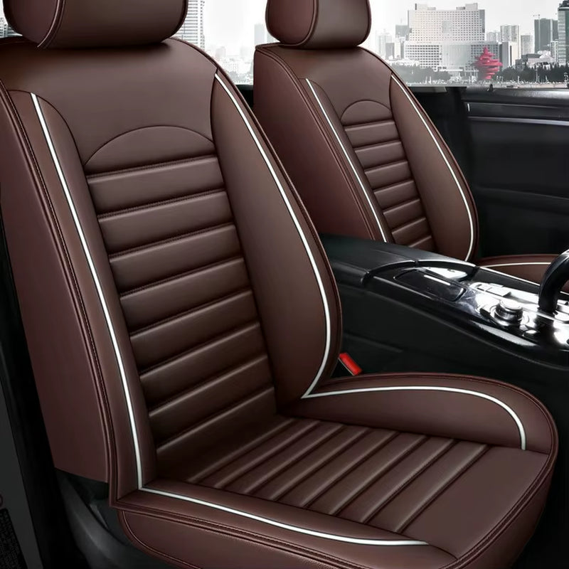 All Season Genuine Leather Full Coverage 5-Seater Car Seat Covers Summer Ready Universal Fit for Cars Suvs Trucks Premium Auto