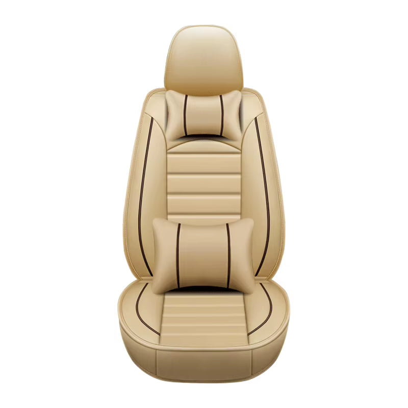 All Season Genuine Leather Full Coverage 5-Seater Car Seat Covers Summer Ready Universal Fit for Cars Suvs Trucks Premium Auto