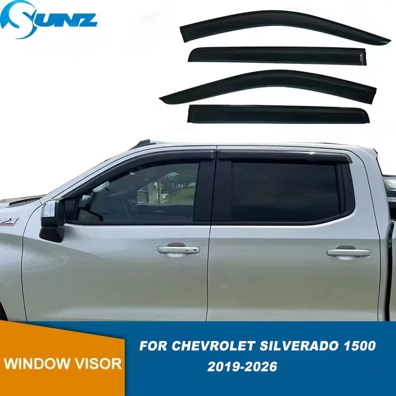Side Window Deflector for Chevrolet Silverado 1500 2019 2020 2021 2022 2023 2024 2025 2026 Car Weather Shield Window Visor
