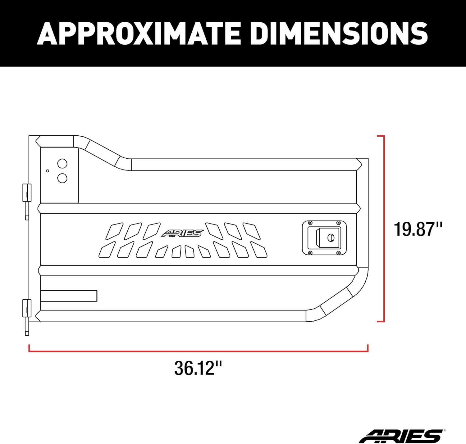 AR15009 Black Aluminum Front Jeep Wrangler JK Tube Half Doors