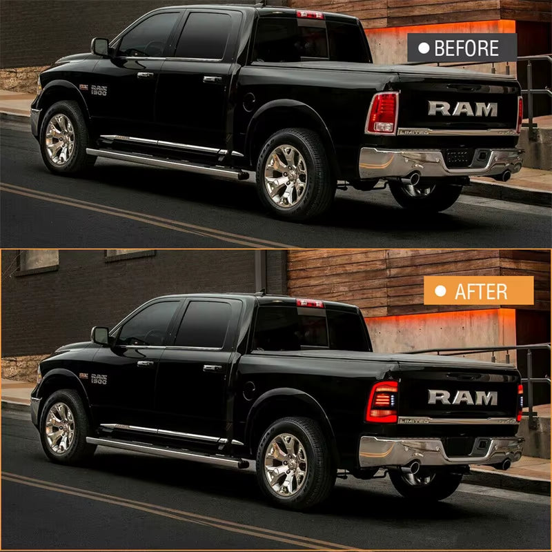 2 Pieces for Dodge RAM 1500 2500 3500 V6 V8 2009 - 2018 LED Tail Lights Assembly Taillamp Taillight Rear Brake Lamps