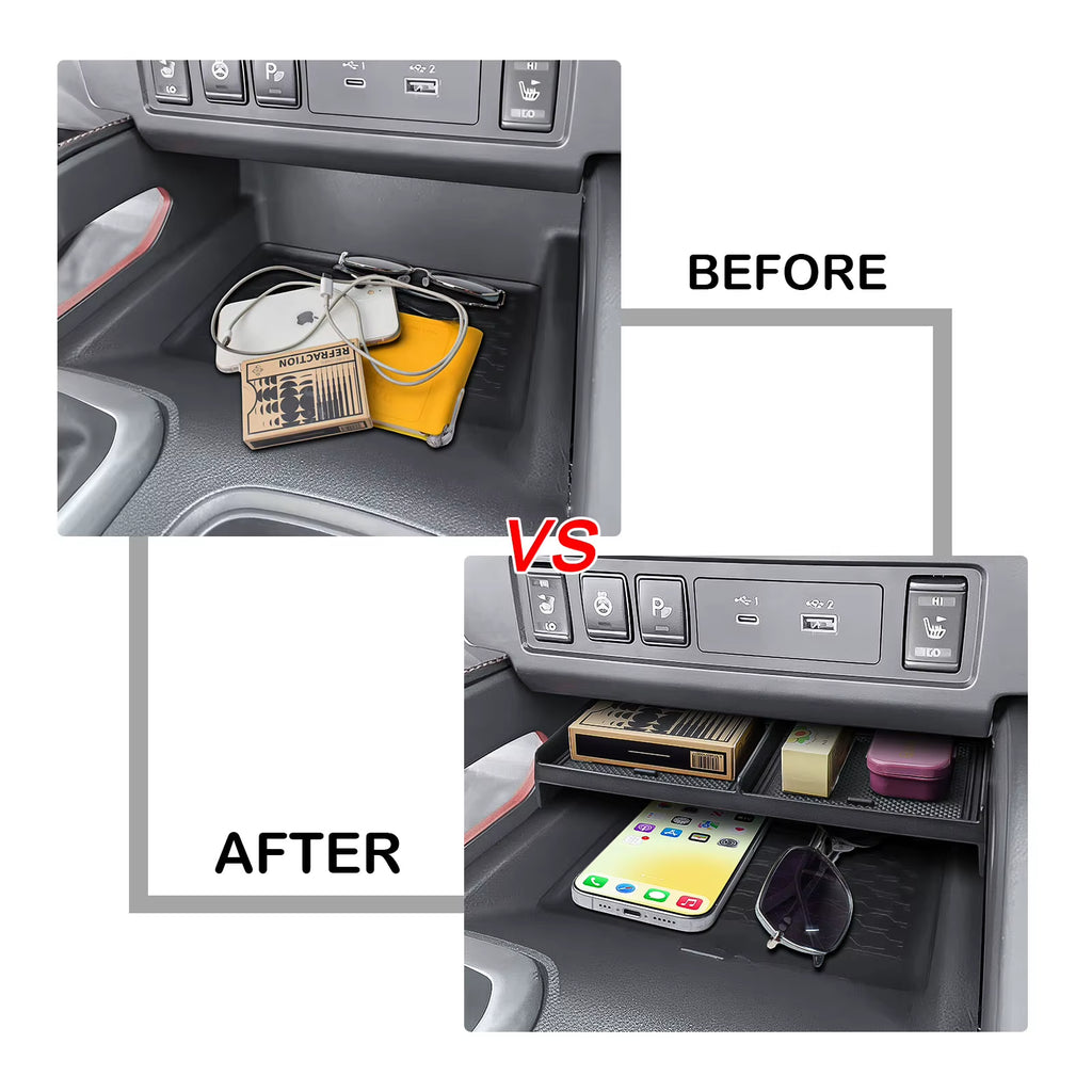 For 2026 2025 2024 2023 2022 Nissan Frontier Center Console Organizer Tray Middle under Climate Controls Secondary Storage Box