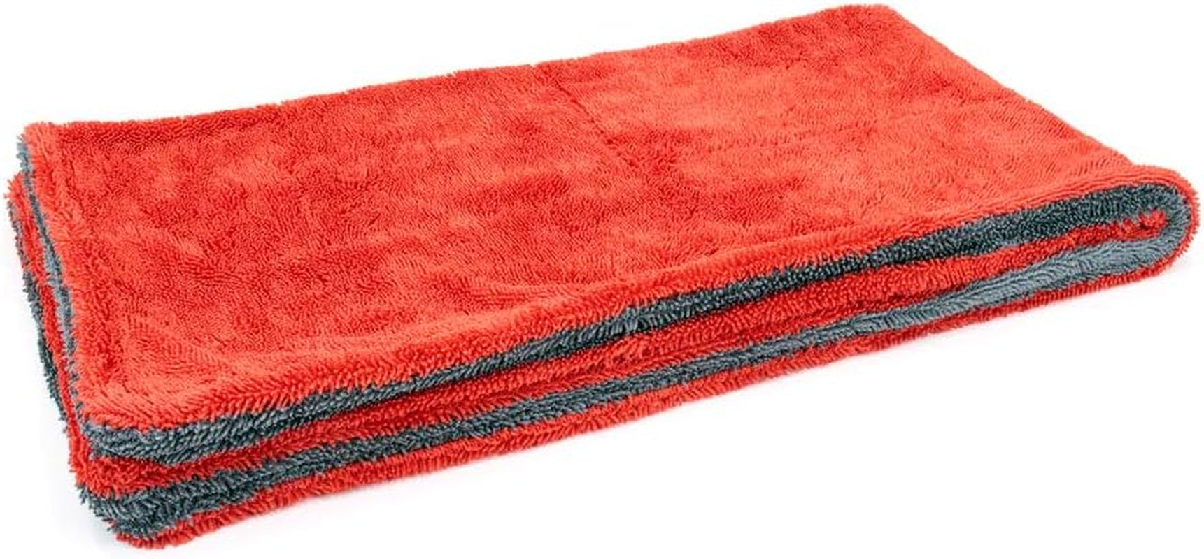 Dreadnought XL Microfiber Towel, Superior Absorbency for Drying Cars, Trucks, and Suvs, Double-Twist Pile, One-Pass Vehicle-Drying Towel - Pack of 1, Red/Gray (20 Inch X 40 Inch)