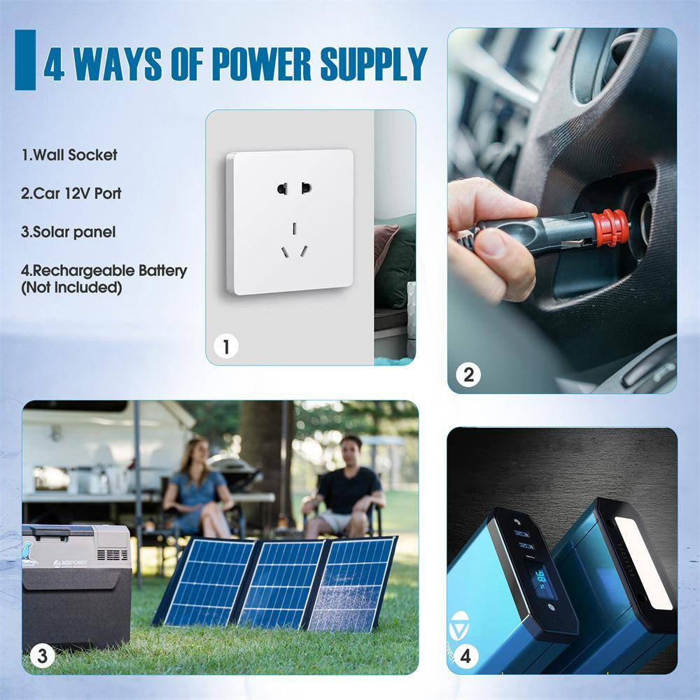 42 Qt. Car Freezer with APP Control and 6 In. Off-Road Wheels, 12-Volt, 45-Watt Cooler Freezer, Low Noice