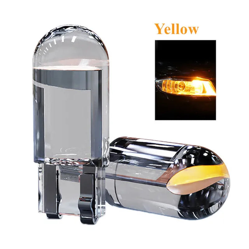 2PCS W5W Led T10 Car Light COB Glass 6000K White Auto Automobiles License Plate Lamp Led Dome Read DRL Bulb Style 12V