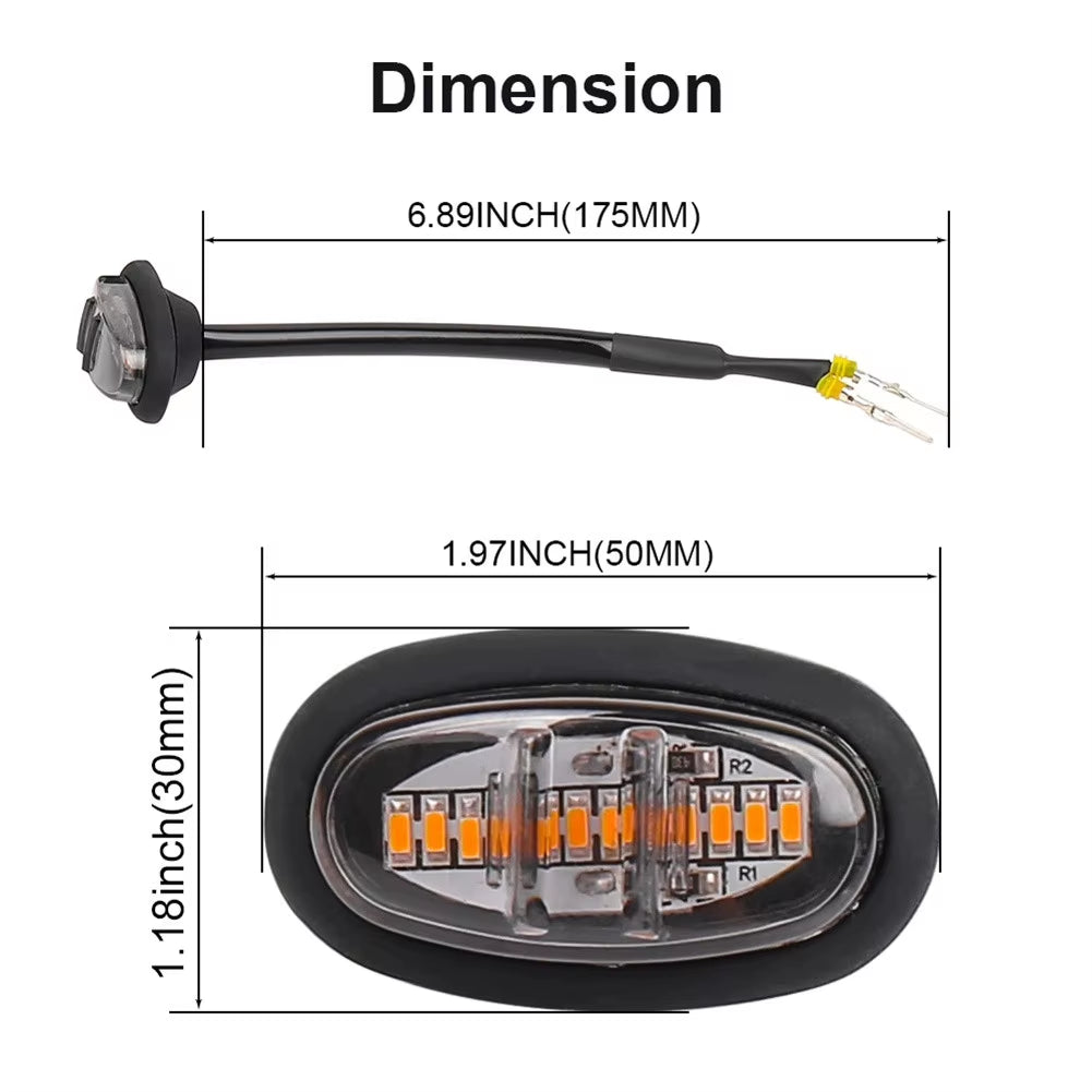 3Pcs Front Grille Light Raptor Style Smoked Lens Amber LED Light 12V 0.6A 6W for Ford F150 LED Grill Light