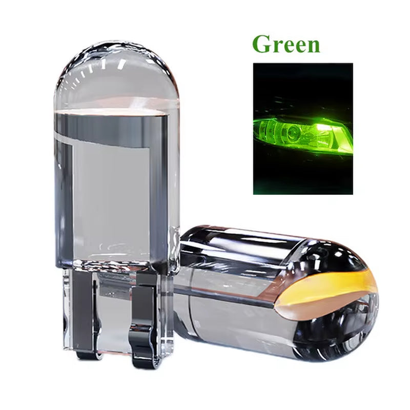 2PCS W5W Led T10 Car Light COB Glass 6000K White Auto Automobiles License Plate Lamp Led Dome Read DRL Bulb Style 12V