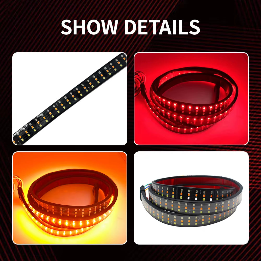 60 Inch Truck Tailgate Light 432 LED Tail Lamp Strip Reverse Backup Brake Warning Dynamic Turn Signal 3 Colors Car Accessories